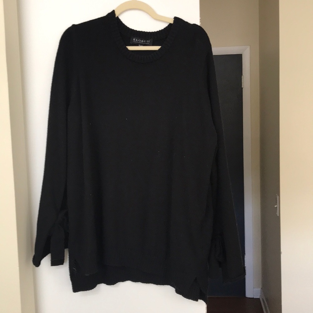 Eloquii tie sleeve sweater